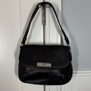 Vintage Y2K Coach Kristen Black Leather Satchel Bag 45166 silver hardware